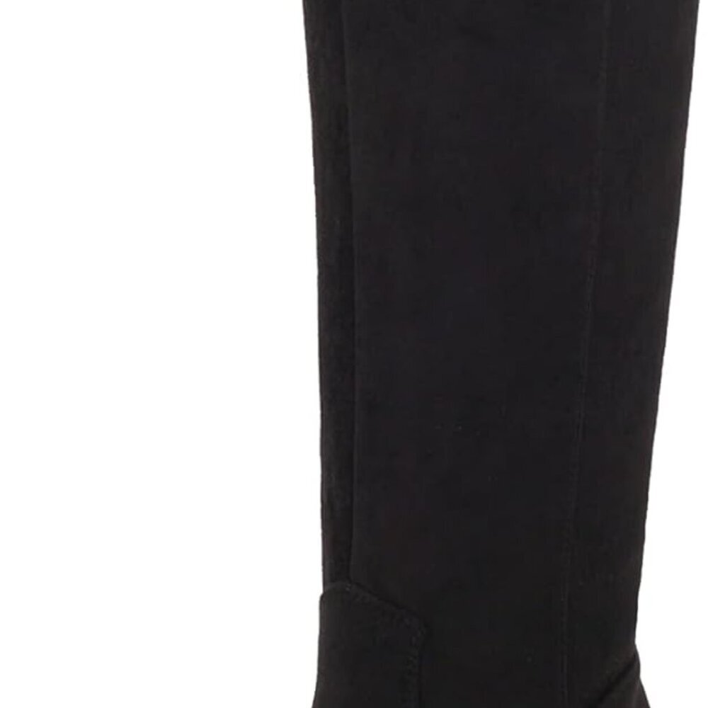 Women Cowboy Boots Synthetic Suede Knee High Chunky Heel Western Shoes